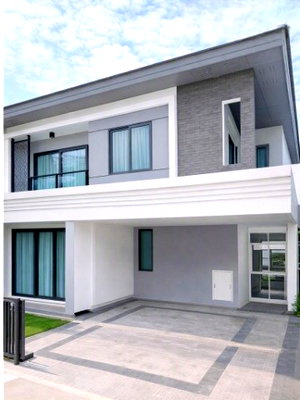 Houses for rent Nonthaburi : The Walk Ratchaphruek 1.7 km. Ratchaphruek-Rama 5, 2-story detached house, 3 bedrooms, 3 bathrooms, Ratchaphruek Village, 600 m., 41 sq m., 160 sq m.