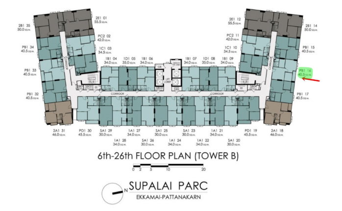 รูป 💥 ขายดาวน์40,000คอนโด Supalai parc Ekkamai-Pattanakarn 💥1 Bedroom Plus - รูปที่ 2/16