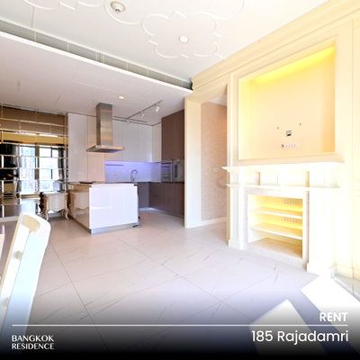 Condos for rent : Rental Condo 💎 185 Rajadamri, 2BR 112.58 sq.m. 95K 🤎 Beautiful Thai Contemporary Style Unit, Near BTS Ratchadamri 