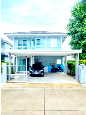 Houses for rent Samut Prakarn : Villaggio furniture, detached house, Bang Sao Thong Hospital, 2.2 km., 2-story detached house, 3 bedrooms, 2 bathrooms and complete electrical
