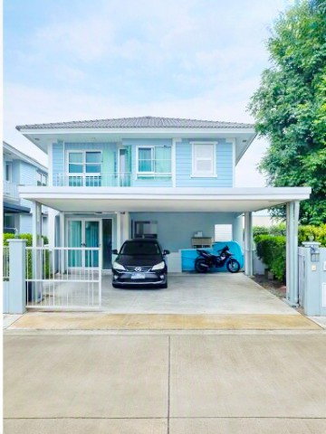 รูป เฟอร์ฯ Villaggio บ้านเดี่ยว รพ.บางเสาธง 2.2 กม. บ้านเดี่ยว 2 ชั้น 3นอน 2น้ำ และเครื่องใช้ไฟฟ้าครบ ใกล้เอแบค บางนา 800 ม.50ตร.ว.160ตร.ม. - รูปที่ 1/8