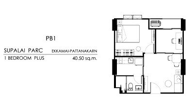 Condos for sale : 💥 Down Payment for Sale: Supalai Parc Ekkamai-Pattanakarn 💥1 Bedroom Plus