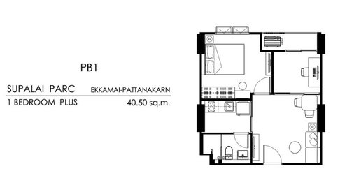 💥 Down Payment for Sale: Supalai Parc Ekkamai-Pattanakarn 💥1 Bedroom Plus