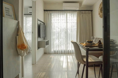 POS Escent Park Ville ห้องใหม่สวย บรรยากาศร่มรื่น เฟอร์นิเจอร์ครบ ทำเลติดห้างเซ็นทรัลเฟส บียงไม่ร้อน มีลมเข้าทั้งวัน ห้องติดมุม ต้นไม้ใหญ่