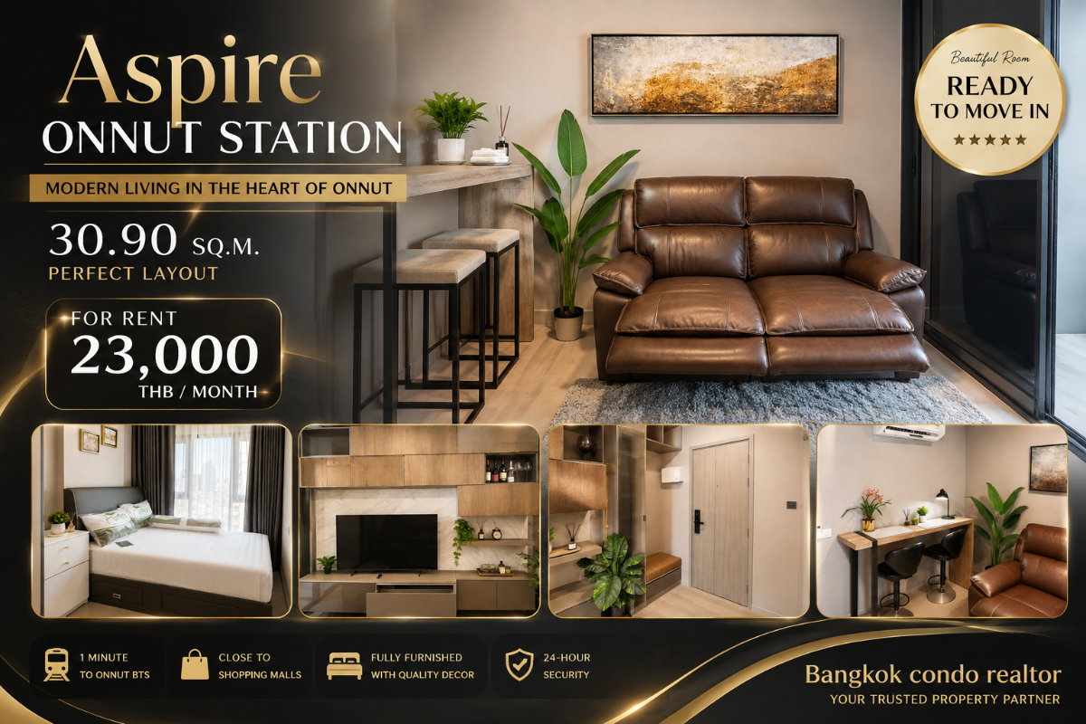 picture 🚆 Aspire Onnut Station Condo for Rent | Walk to BTS On Nut | Ready to Move In | Ref. A12212 | Line: @rent2022 - 1/8