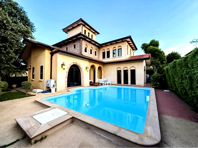เช่าบ้านเดี่ยว ชลบุรี : Tuscan Style Pool Villa for Rent Na Jomtien Pattaya