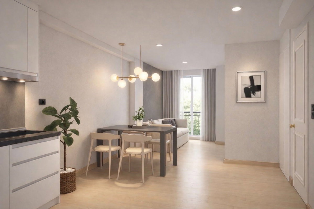 รูป The Next Garden Mix ปล่อยขาย ตกแต่งสวยเนี๊ยบฟีลคาเฟ่ละมุนตา มีมุมทานอาหารกว้างขวางและมุมม้านั่งติดหน้าต่างในห้องนอน เฟอร์นิเจอร์และเครื่องใช้ไฟฟ้าครบ - รูปที่ 2/13