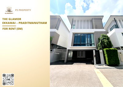 Townhouses for rent The Crystal : For Rent 📍 The Glamor Ekkamai – Praditmanutham 📍 3 bedrooms, 4 bathrooms; beautifully decorated and fully furnished, including appliances.