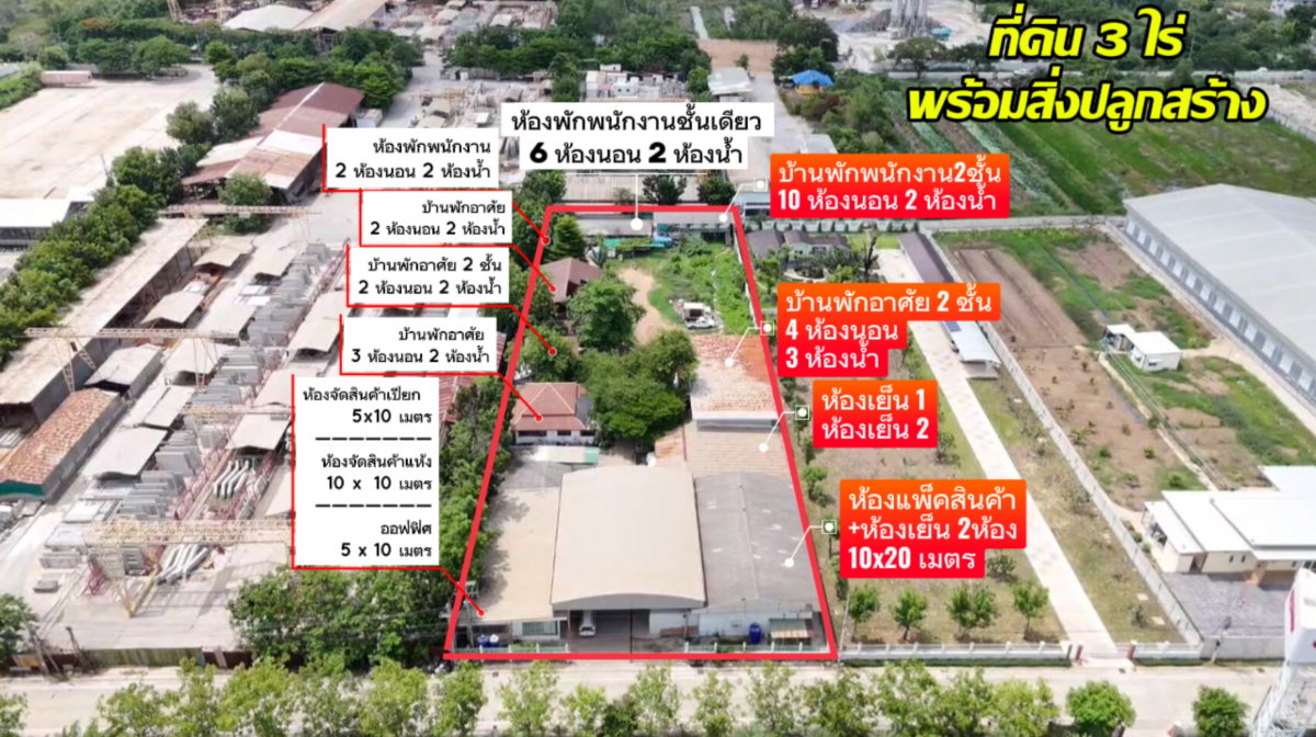 รูป ขายที่ดินพร้อมสิ่งปลูกสร้าง 3 ไร่ ทำเลศักยภาพ ปทุมธานี ใกล้นิคมอุตสาหกรรมนวนคร เหมาะลงทุน โกดัง โรงงาน โชว์รูม - รูปที่ 1/12