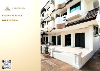 เช่าทาวน์โฮม ดองกิ มอลล์ ทองหล่อ   : ทาวน์เฮ้าส์ให้เช่า ✨ Regent 71 Place ✨ 5 ห้องนอน 6 ห้องน้ำ เฟอร์นิเจอร์ และ เครื่องใช้ไฟฟ้าครบ 