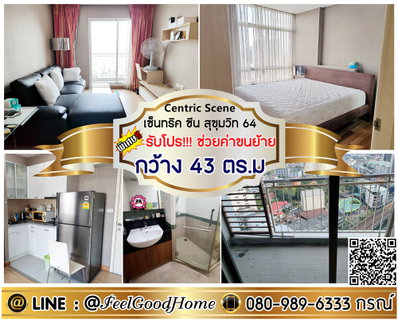 รูปภาพ ***ให้เช่า เซ็นทริค ซีน สุขุมวิท64 (กว้าง 43ตรม + ห้องใหญ่!!!น่าอยู่) *รับโปรพิเศษ* LINE : @Feelgoodhome (มี@หน้า)