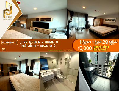 Condos for rent : DL26080131 Condo for rent, Life Asoke - Rama 9 near MRT Phra Ram 9, ready to move in, call urgently 0653619502 LineID @952jdxxk