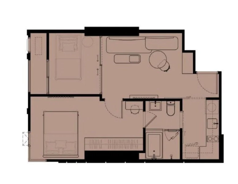 รูป 🔥RARE UNIT🔥Reference Ekkamai 1BR PLUS | High Floor with nice view | Sell before transfer at original contract price– Best Deal, Near BTS Ekkamai - รูปที่ 2/10