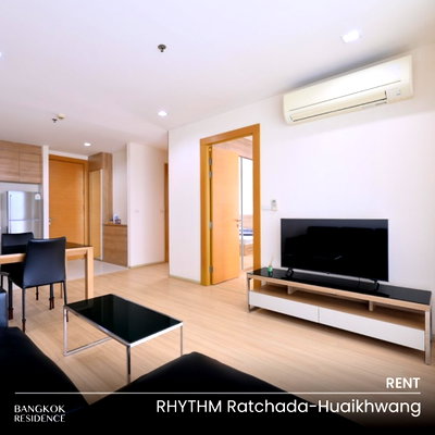 Condos for rent : Rental Condo 🌃 RHYTHM Ratchada-Huaikhwang, 2BR 65 sq.m. 33K ☄️ Beautiful Unit, Available Now, Near MRT Huai Khwang 