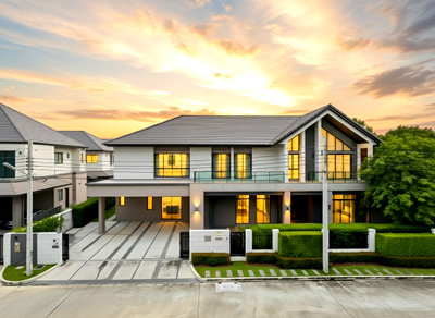 Houses for sale Ratchaphruek Road : [Dumping price] Luxury corner single house at Bangkok Boulevard Signature Sathorn–Ratchaphruek, 120 sq.w, located in a prime area near BTS&MRT