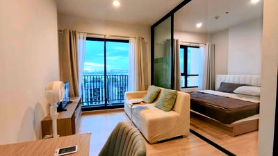 Condos for rent : PFD-08879 Condo for rent Niche Mono Sukhumvit-Bearing , swimming pool view room. Fully furnished, ready to move in, good location near BTS Bearing🏙️✨
