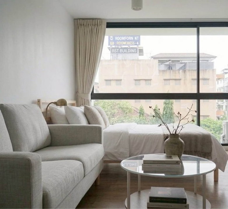 picture Condo for RENT : Bangkok Feliz Sukhumvit 69    𝐒𝐢𝐳𝐞 : 35 sqm.   Studio /1 Bath  𝐅𝐥𝐨𝐨𝐫 : 4th  ✅ fully furnished - 3/7