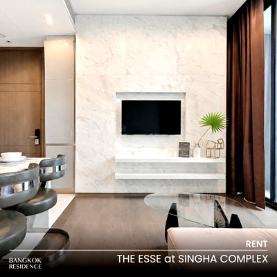 Condos for rent : Rental Condo 🌃 The Esse at Singha Complex, 1BR 35 sq.m. 32K 💎 Rare Beautiful North-Facing Unit, Near MRT Phetchaburi 