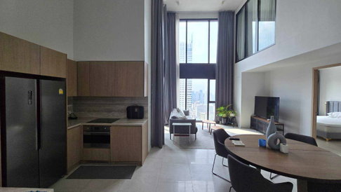 LTHC16024 - Duplex Condo for Rent Silom | The Lofts Silom | Near BTS Surasak | 90K/Month