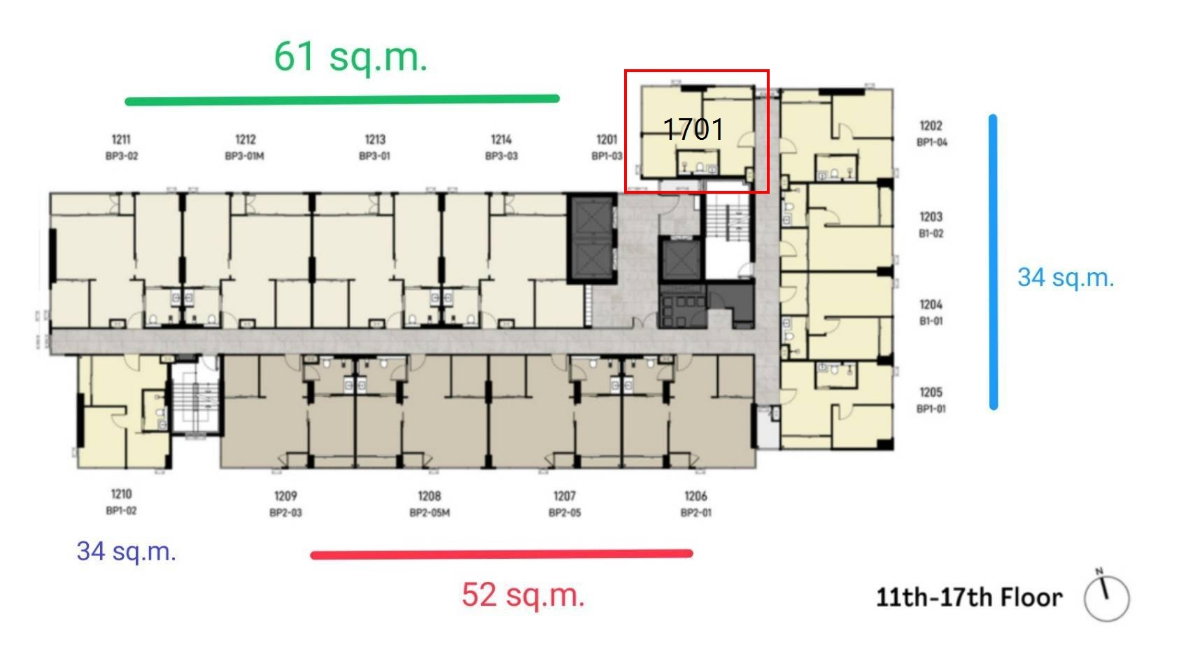 รูป ขายดาวถูกกว่าโครงการ 1bedroom plus corner unit, ห้องต่ำแหน่งสวย ชั้นสูงสุด - รูปที่ 10/20