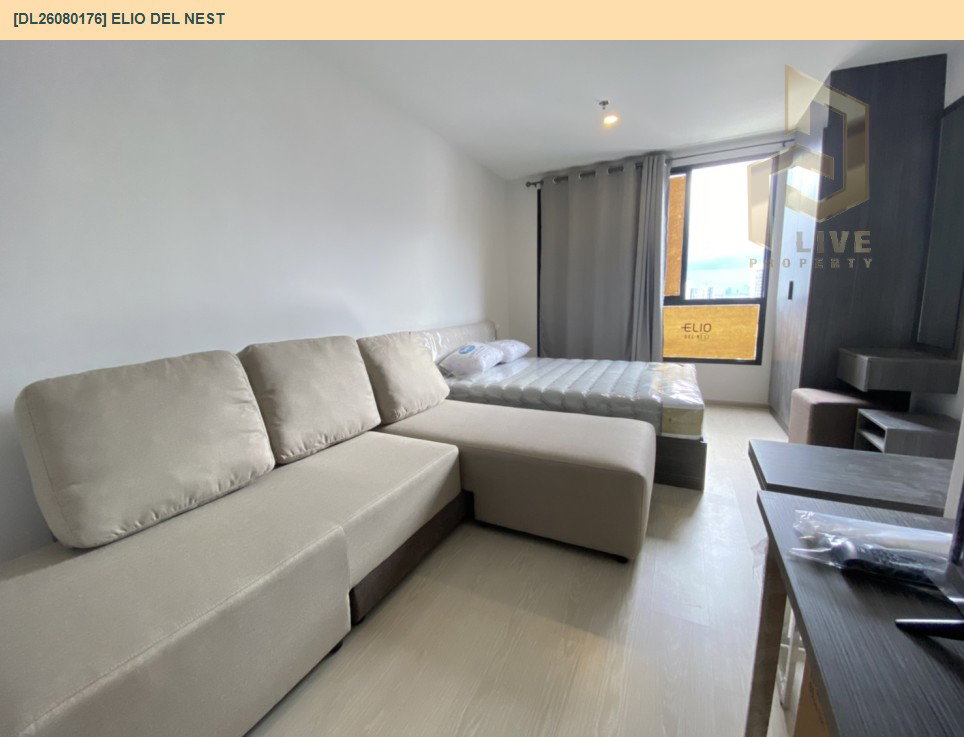 รูป DL26080176 ให้เช่าคอนโด เอลลิโอ เดล เนสท์ (Elio Del Nest) ใกล้ BTS อุดมสุข พร้อมเข้าอยู่ โทรด่วน 0653619502 LineID @952jdxxk - รูปที่ 2/10