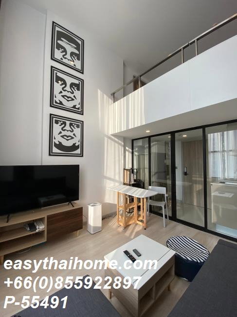 รูป P-55491 ให้เช่า ไนท์ บริดจ์ ไพร์ม สาทร  แบบ Duplex  | เฟอร์นิเจอร์ครบ | ใกล้ BTS ช่องนนทรี | พร้อมเข้าอยู่ 📞 Line ID: @easythaihome | 085-592-2897 - รูปที่ 2/12