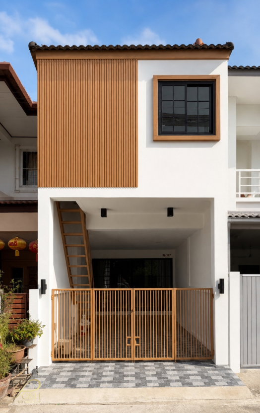 รูป พนาสนธิ์ บ่อแร่, วิชิต ใกล้วงเวียนเมืองทอง ทาวน์โฮม 2 ชั้น รีโนเวทใหม่สไตล์ Modern Minimal ให้ความรู้สึกโปร่งโล่งหน้าบ้านไม่ติดกับหลังอื่น - รูปที่ 1/28