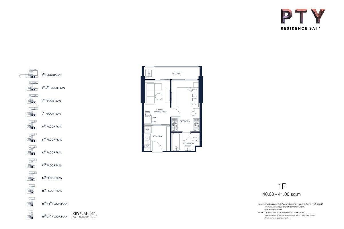 picture 18th-Floor 1-BR At PTY Residence Sai 1, Pattaya South (ID 3165226) - 11/12