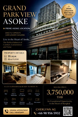 Condos for sale : INVEST IN PRIME ASOKE | Grand Park View Asoke High-Floor Unit 