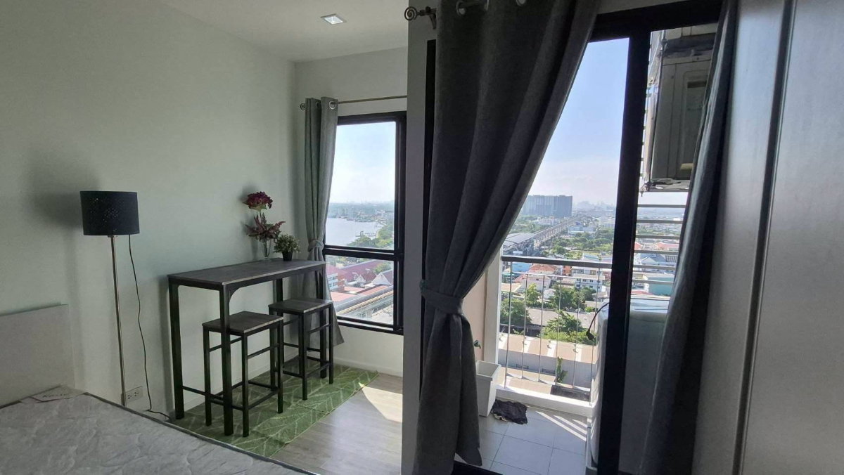 ให้เช่าคอนโด Knightsbridge Sky River Ocean เฟอร์ฯครบพร้อมอยู่ ห้องชั้น 17 วิวแม่น้ำ ทำเลดีเดินทางสะดวก ใกล้ BTS สถานีปากน้ำ 200 เมตร