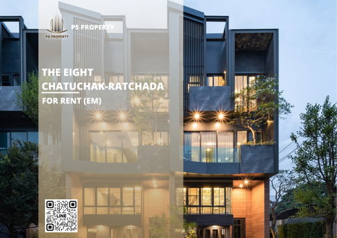 Townhouse for rent 📍 The Eight Chatuchak-Ratchada 📍 3 bedrooms, 4 bathrooms; brand-new house, fully furnished and equipped with appliances.
