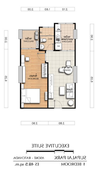 picture (Sale) Supalai Park Asoke-Ratchada Condo 1 bed 50 sqm near Rama9 MRT - 9/12