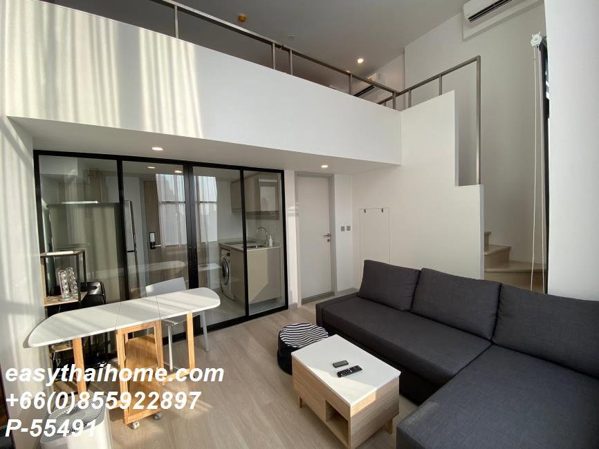 รูป P-55491 ให้เช่า ไนท์ บริดจ์ ไพร์ม สาทร  แบบ Duplex  | เฟอร์นิเจอร์ครบ | ใกล้ BTS ช่องนนทรี | พร้อมเข้าอยู่ 📞 Line ID: @easythaihome | 085-592-2897 - รูปที่ 3/12