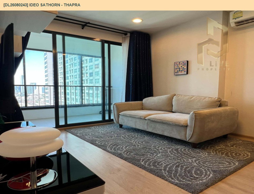 รูป DL26080243 ให้เช่าคอนโด ไอดีโอ สาทร - ท่าพระ (IDEO Sathorn - Thapra) ใกล้ BTS โพธิ์นิมิตร พร้อมเข้าอยู่ โทรด่วน 0638692663 LineID @952jdxxk - รูปที่ 8/10