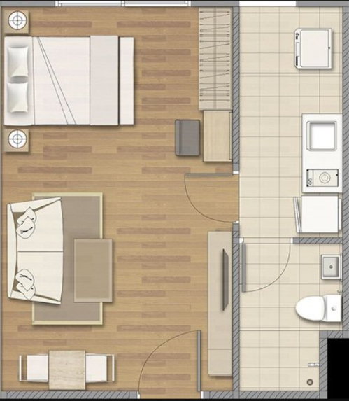 รูป  คอนโด พลัม พหลโยธิน 89 Plum Condo หน้าเมืองเอก ห้องสตูดิโอ เฟส1 ตีกB ชั้น4 ห้องขนาด 28.50 ตรม.  - รูปที่ 8/9