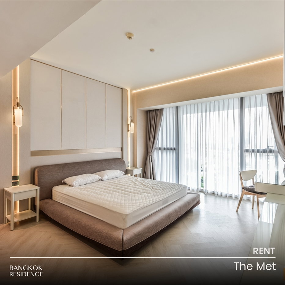 picture Rental Condo 🌇 The Met Sathorn, 3BR 227.63 sq.m. 130K 💎 Beautiful Spacious Unit with Warm-Toned Interiors  - 1/13