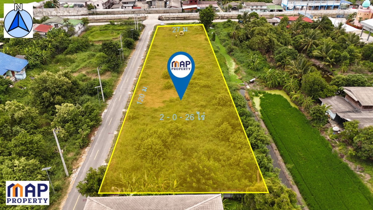 picture Selling a 2+ rai (approximately 0.8 acre) plot of land in Sai Noi, Nonthaburi. It's already leveled and ready for immediate use. - 3/9