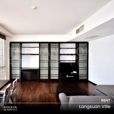 Condos for rent : Rental Condo 💎 Langsuan Ville, 2BR 151.19 sq.m. 80K 💥 Ultra-Rare Spacious Unit, Near BTS Ratchadamri 