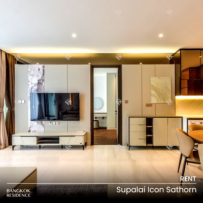 Condos for rent : Rental Condo 💎 Supalai Icon Sathorn, 2BR 92 sq.m. 100K 🏙️ Rare Beautiful High Floor Unit, Near BTS Chong Nonsi 