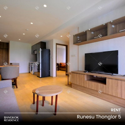คอนโดให้เช่า : เช่าคอนโด 🌌 Runesu Thonglor 5 2นอน 51ตร.ม. 60k ⭐ ห้องสวยแต่งครบ ดีไซน์โดดเด่น ใกล้ BTS ทองหล่อ