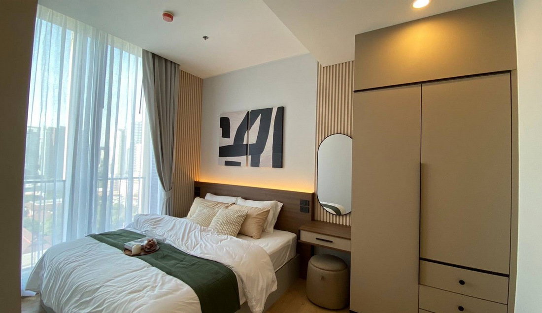 รูป Call : 097-926-4469 Condo Noble BE19 ใกล้ BTS อโศก 52.07 ตารางเมตร 2 นอน 2 น้ำ ทิศเหนือ ชั้น19 (เฉพาะชั้นนี้ มีสวนส่วนตัว) เพิ่งตกแต่งเสร็จ พร้อมอยู่ - รูปที่ 6/14