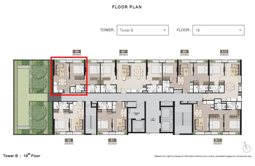 รูป Call : 097-926-4469 Condo Noble BE19 ใกล้ BTS อโศก 52.07 ตารางเมตร 2 นอน 2 น้ำ ทิศเหนือ ชั้น19 (เฉพาะชั้นนี้ มีสวนส่วนตัว) เพิ่งตกแต่งเสร็จ พร้อมอยู่ - รูปที่ 11/14
