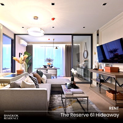 คอนโดให้เช่า : เช่าคอนโด 💎 The Reserve 61 Hideaway 1นอน 58.15ตร.ม. 65k 💎 แรร์ ห้องสวยบนชั้นสูง ใกล้ BTS เอกมัย 