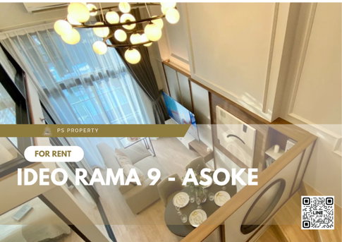 For rent ✨ IDEO Rama 9 - Asoke ✨ Beautiful room, fully furnished, appliances included, near MRT Rama 9, only 450 meters.