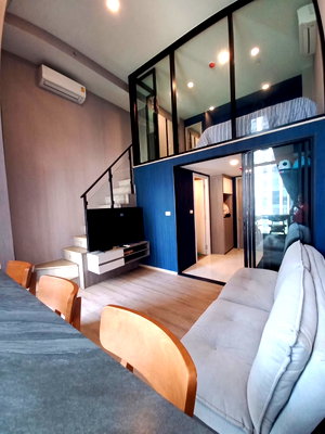 Condos for rent : T267 Condo for rent Oringin Plug&Play Nonthaburi Station, Duplex room with glass partition, beautiful, fully furnished, ready to move in.