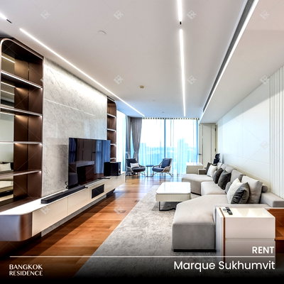 Condos for rent : Rental Condo 🌃 Marque Sukhumvit, 3BR 196 sq.m. 270K 💎 Spacious High Floor Unit with Beautiful View, Near BTS Phrom Phong 