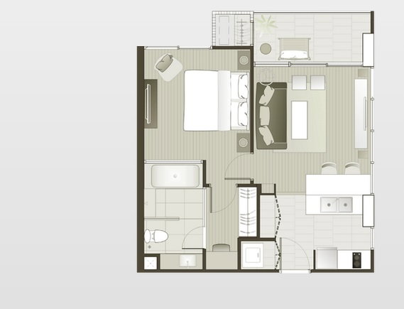 รูป One Bed to let at Aequa Sukhumvit 49, spacious room 52 sq.m., beautiful view, near BTS Thonglor - รูปที่ 14/21
