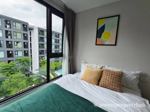 ให้เช่า Atmoz Canvas Rayong ห้องวิวสระ ติดเซ็นทรัลระยอง เครื่องใช้ไฟฟ้าใหม่แกะกล่อง