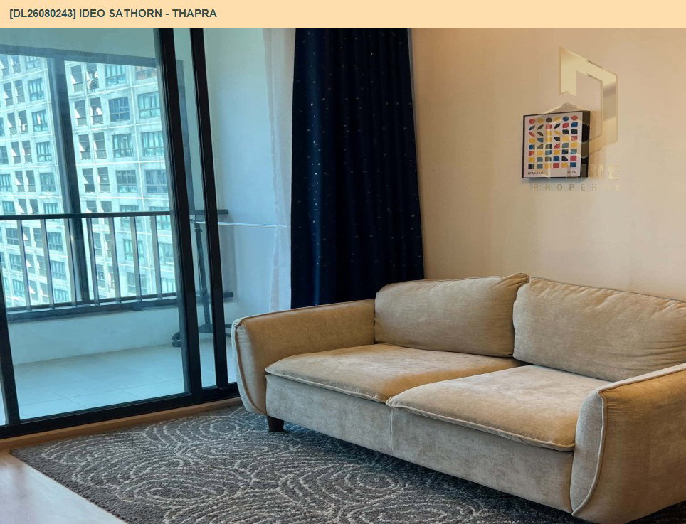 รูป DL26080243 ให้เช่าคอนโด ไอดีโอ สาทร - ท่าพระ (IDEO Sathorn - Thapra) ใกล้ BTS โพธิ์นิมิตร พร้อมเข้าอยู่ โทรด่วน 0638692663 LineID @952jdxxk - รูปที่ 3/10