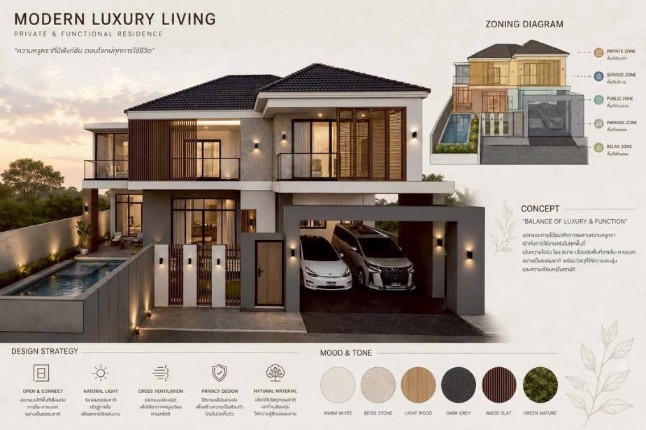 รูป 🏡 ขายด่วน! Pool Villa หมู่บ้านศิริพร ดอนจั่น 4นอน สระว่ายน้ำ ตกแต่งครบ 📞 063-664-9056 - รูปที่ 2/7